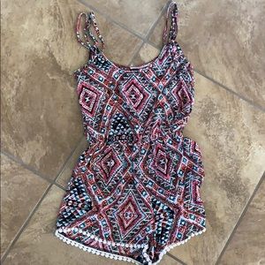 Pink patterned romper